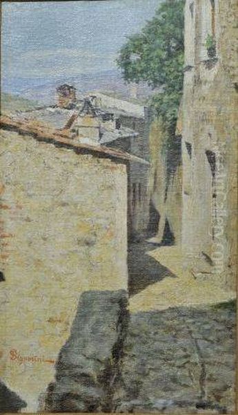 The comune of Arcola in Lunigiana Oil Painting by Telemaco Signorini