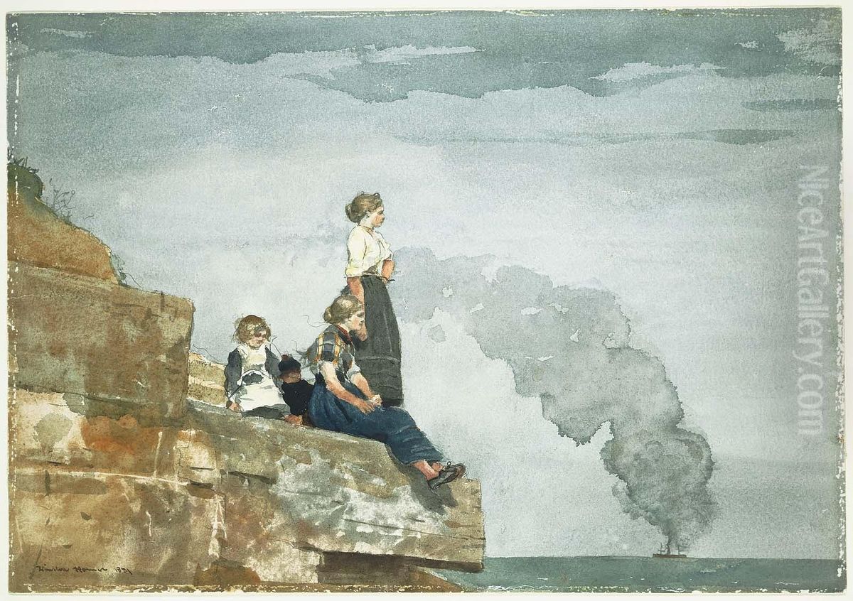 Fisherman's Family (The Lookout) Oil Painting by Winslow Homer