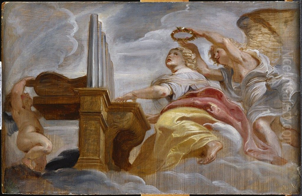 Saint Cecilia (Vienna) Oil Painting by (studio of) Rubens, Peter Paul