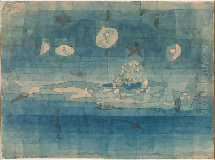 Versunkene Insel Oil Painting by Paul Klee