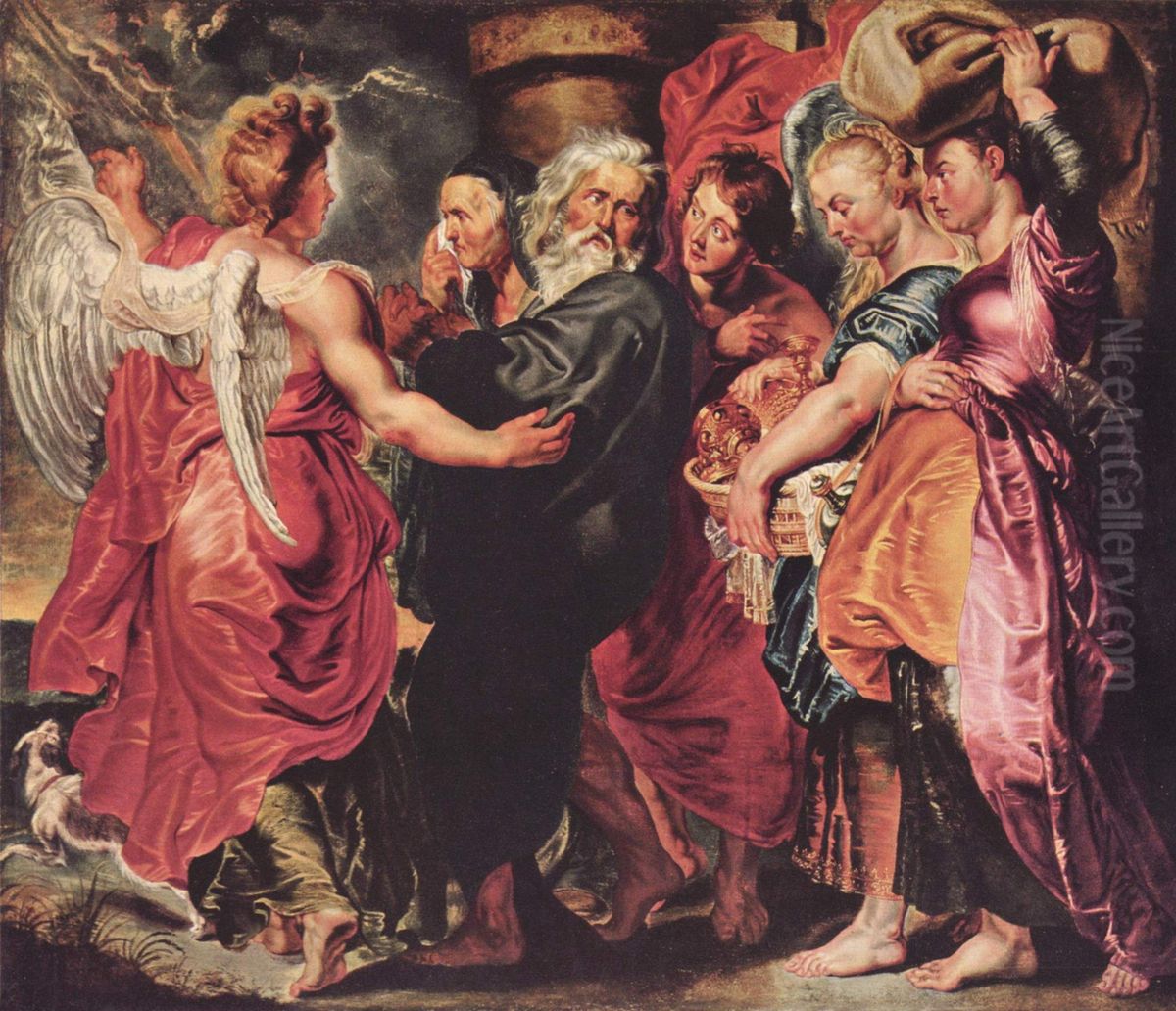 Lot verlasst mit seiner Familie Sodom Oil Painting by (studio of) Rubens, Peter Paul