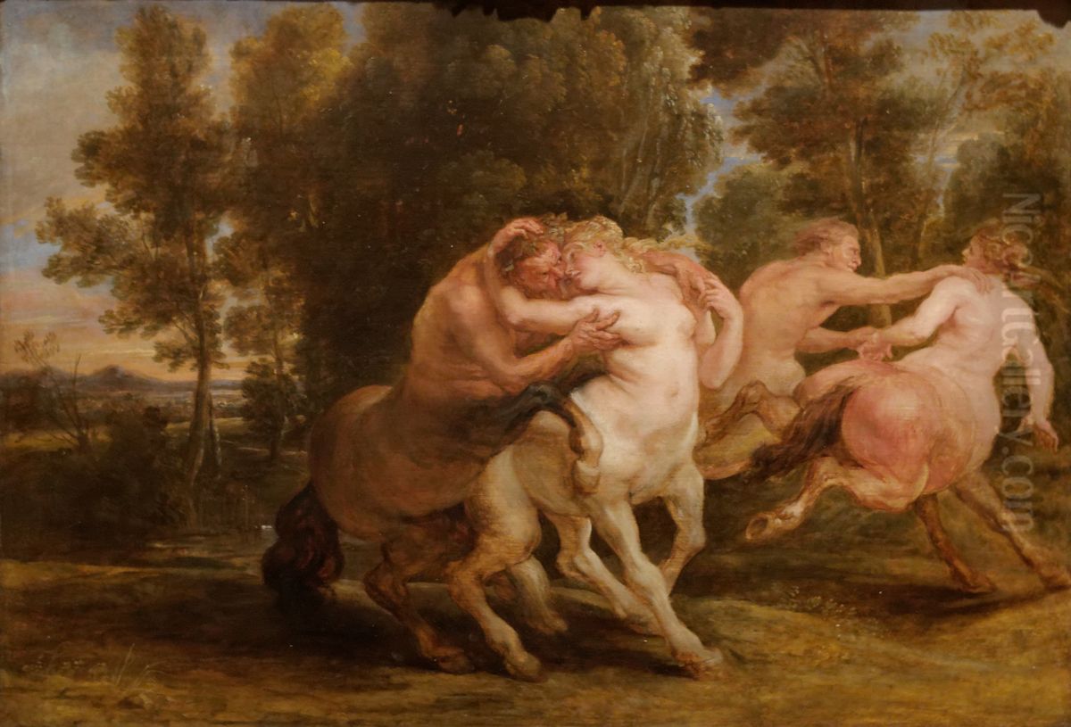The Loves of the Centaurs Oil Painting by (studio of) Rubens, Peter Paul