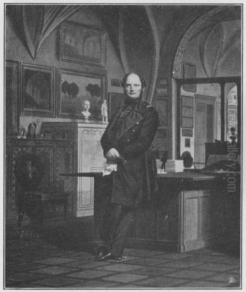 Konig Friedrich Wilhelm IV. im Arbeitszimmer Oil Painting by Franz Kruger