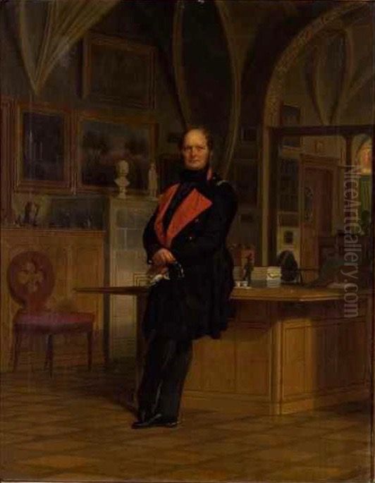 Friedrich Wilhelm IV in seinem Arbeitsimmer Oil Painting by Franz Kruger