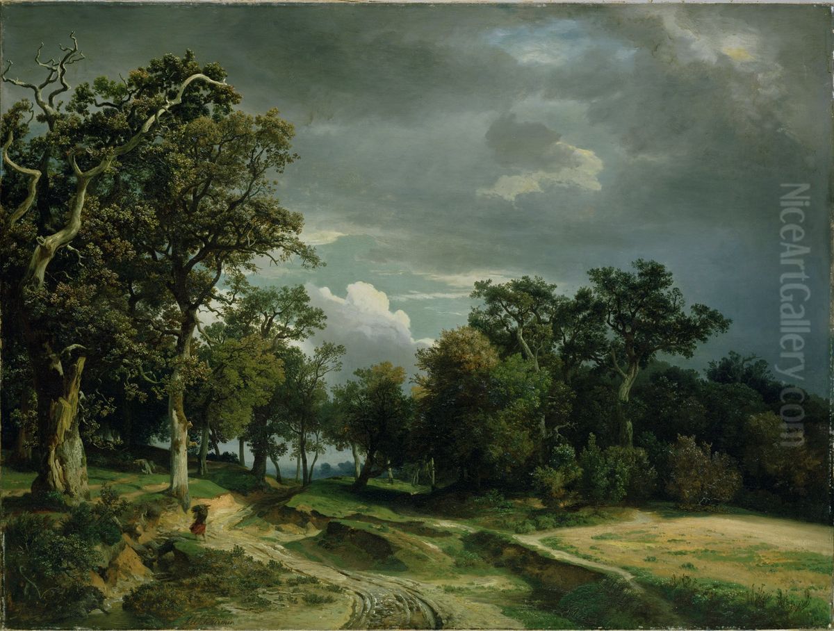 Weg am Waldesrand Oil Painting by Johann Wilhelm Schirmer