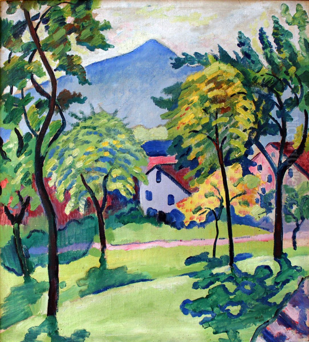 Tegernsee Landschaft Oil Painting by August Macke