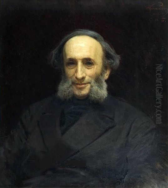 Portrait of I.K. Aivazovsky Oil Painting by Ivan Kramskoi