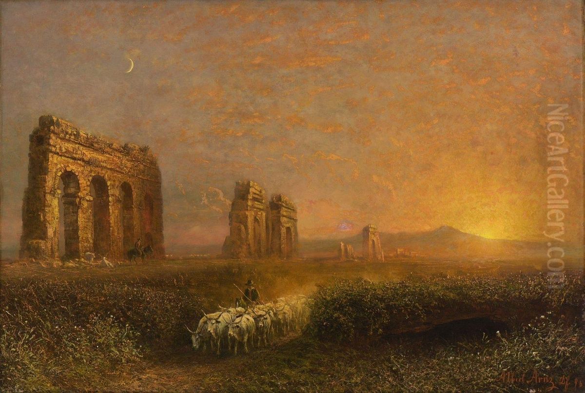 Romische Campagna Oil Painting by Albert Arnz