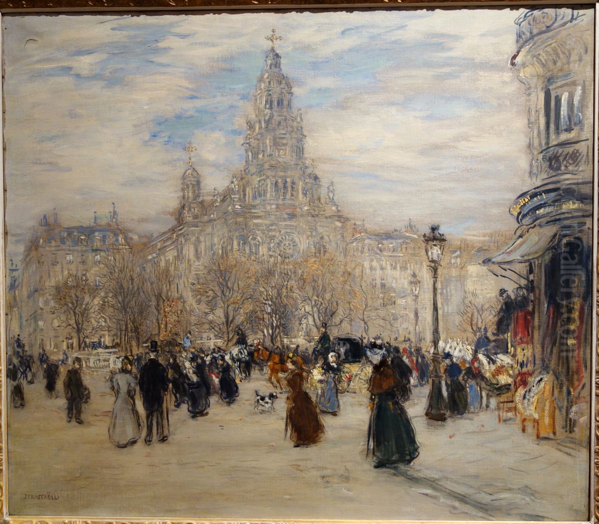 Place St. Augustin Oil Painting by Jean-Francois Raffaelli