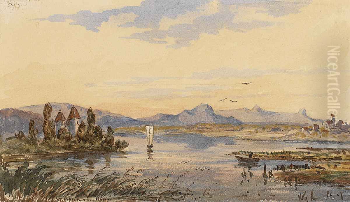 St. Gottlieben am Rhein Oil Painting by Infanta Amalia of Spain