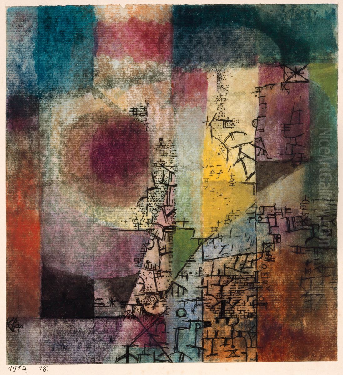 Zonder titel Oil Painting by Paul Klee