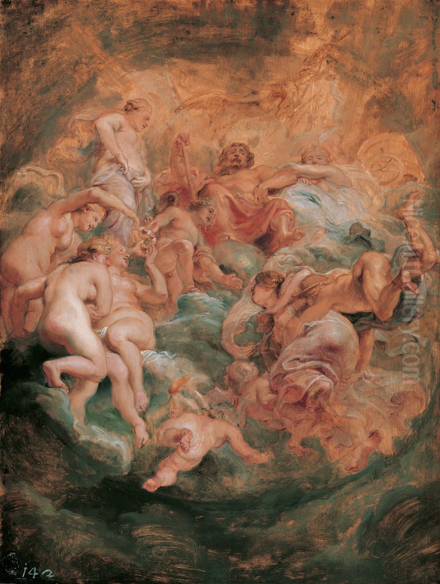 Psyche taken up into Olympus Oil Painting by (studio of) Rubens, Peter Paul