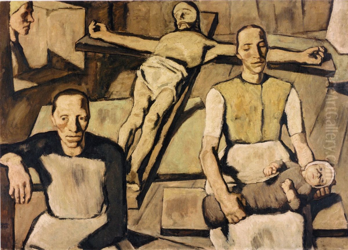 Mutter Oil Painting by Albin Egger-Lienz