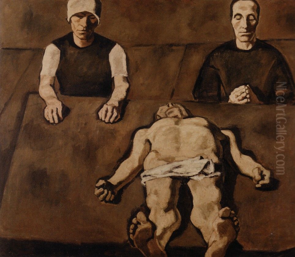 Pieta Oil Painting by Albin Egger-Lienz
