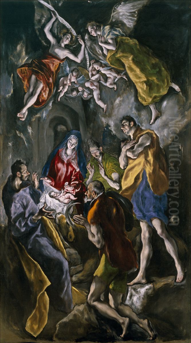 The Adoration of the Shepherds Oil Painting by El Greco