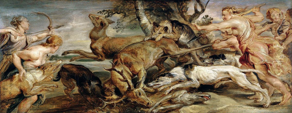 Diana's hunt (modello) Oil Painting by (studio of) Rubens, Peter Paul
