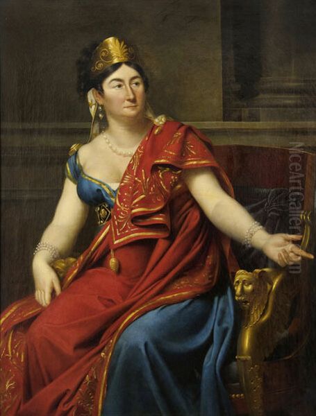 Mlle Raucourt dans son costume d'Agrippine Oil Painting by Adele Romany