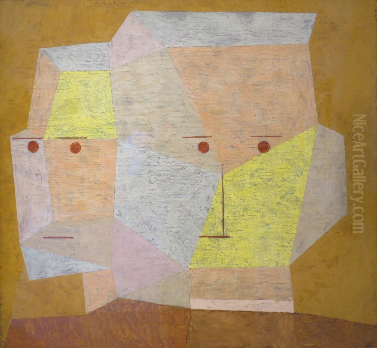 Two Heads Oil Painting by Paul Klee
