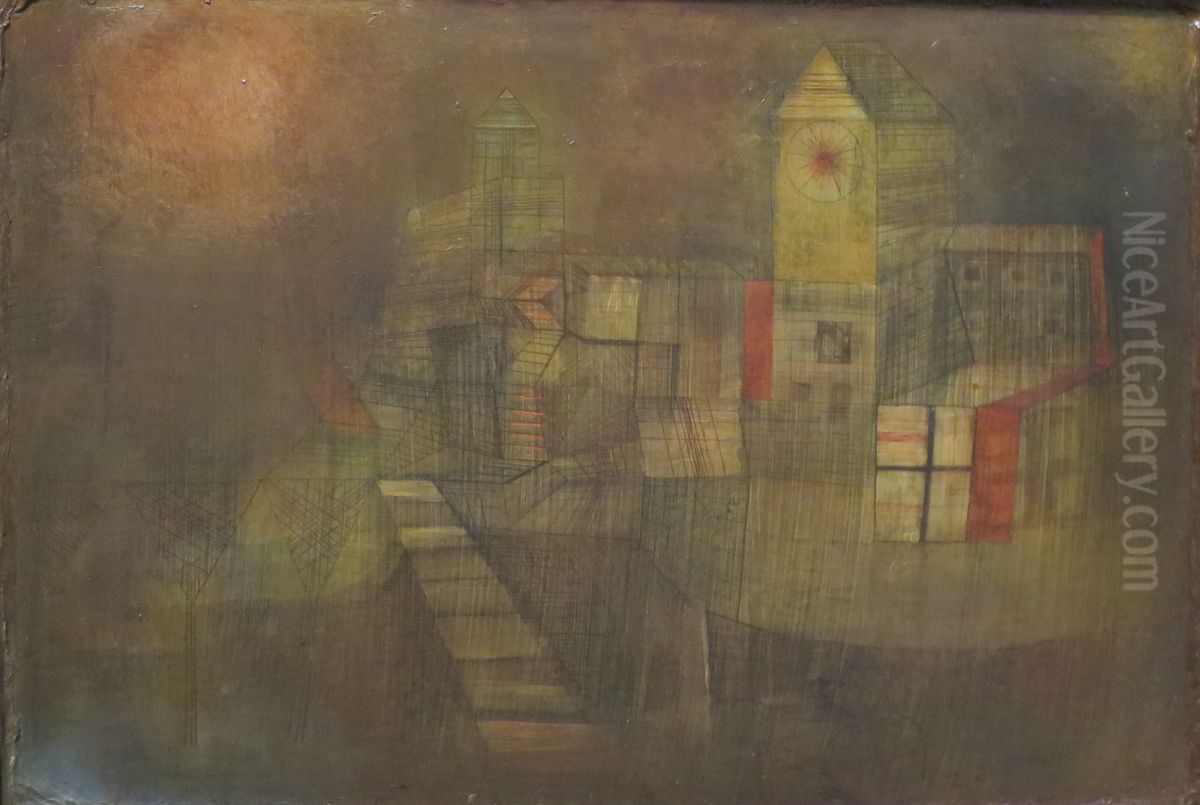 Small Village in the Autumn Sun Oil Painting by Paul Klee