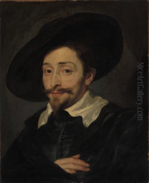 Portrait of a Man in a Hat Oil Painting by (studio of) Rubens, Peter Paul