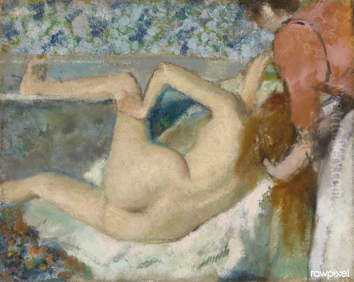 After the Bath Oil Painting by Edgar Degas