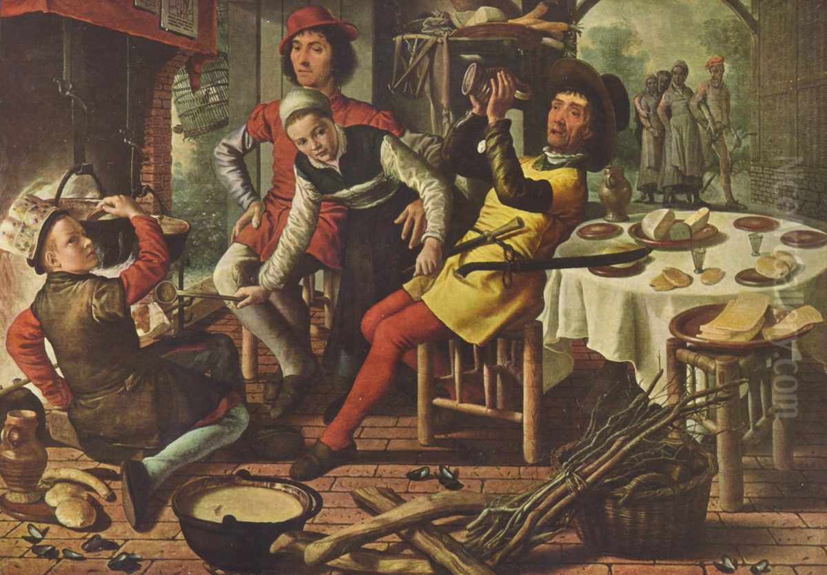 Bauerlicher Innenraum Oil Painting by Pieter Aertsen