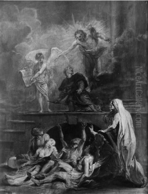 Saint Roch interceding for the Plague-stricken Oil Painting by (studio of) Rubens, Peter Paul