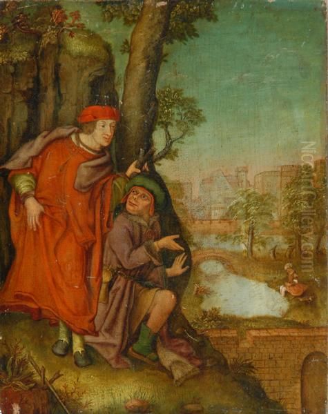 Susannah and the Elders Oil Painting by Lucas Van Leyden