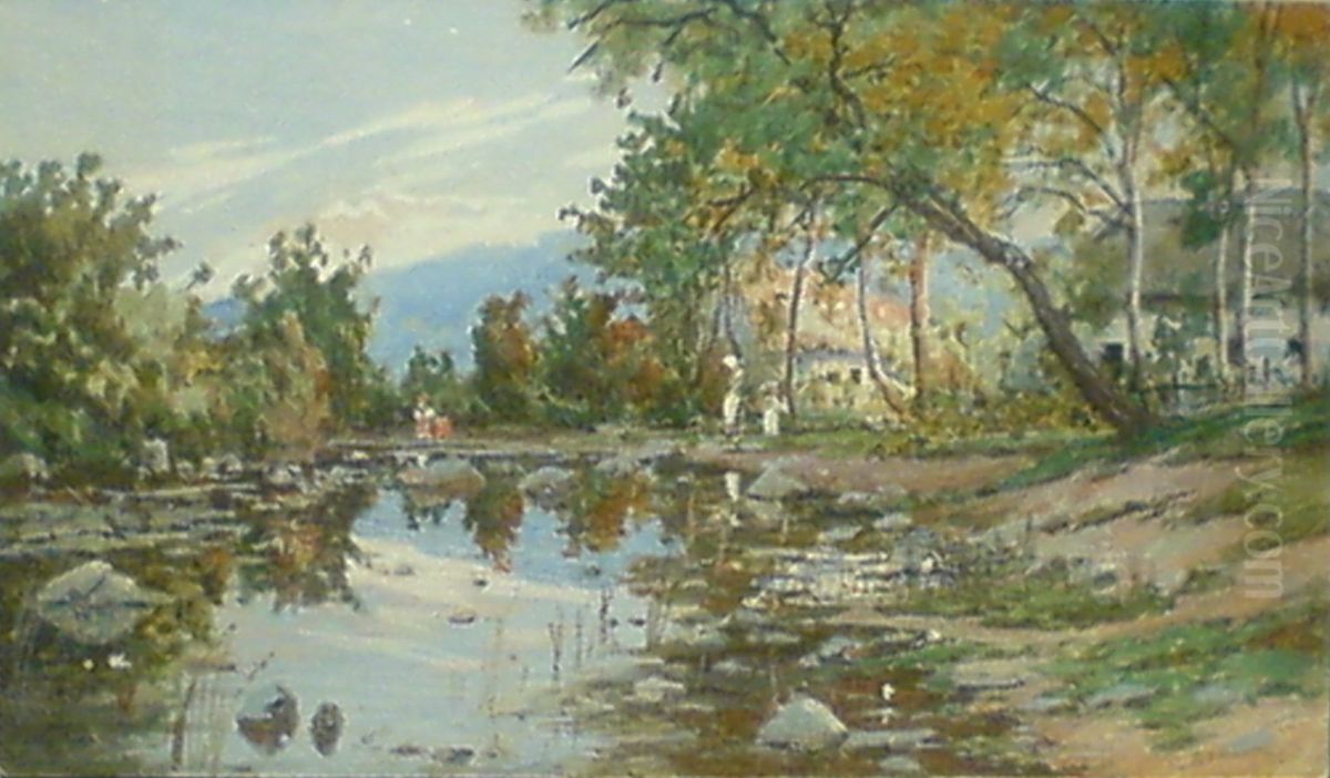 Afternoon Impression Along a Russian Stream Oil Painting by Rafail Levitsky