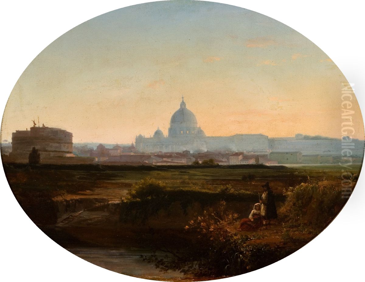View of Rome Oil Painting by Agostinho Jose da Mota