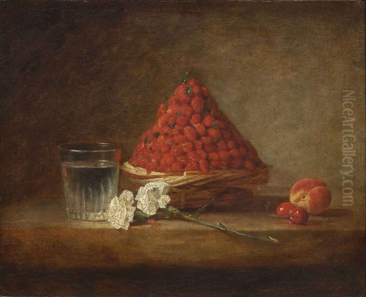 Le Panier de fraises des bois Oil Painting by Jean-Baptiste-Simeon Chardin
