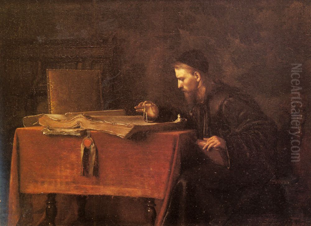 The Astronomer Oil Painting by Szymon Buchbinder