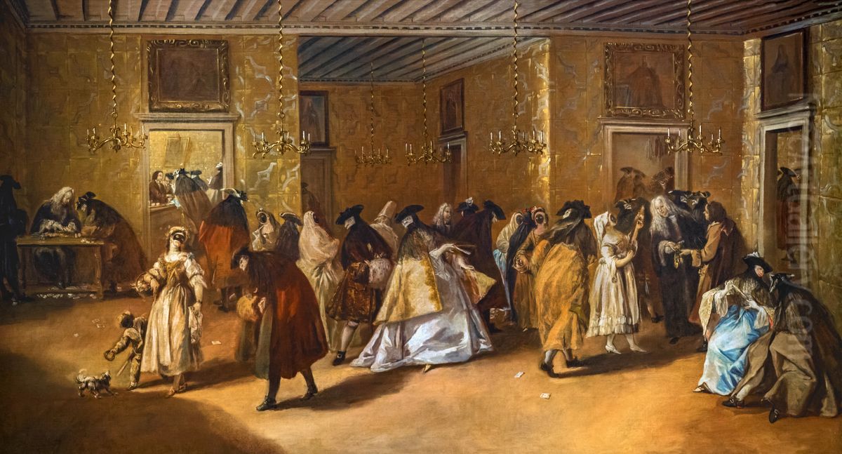 The Foyer of Dandolo's palace in San Moise Oil Painting by Francesco Guardi