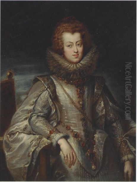 Portrait of Maria Anna, Infanta of Spain, Archduchess of Austria, later Queen of Hongary and Bohemia (1604-1646) Oil Painting by (studio of) Rubens, Peter Paul