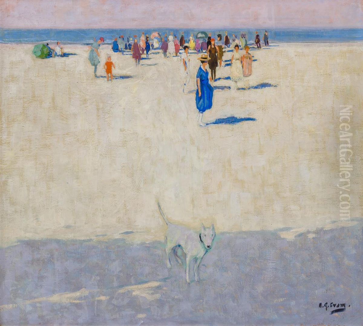 A Day at the Beach Oil Painting by Allen Gilbert Cram