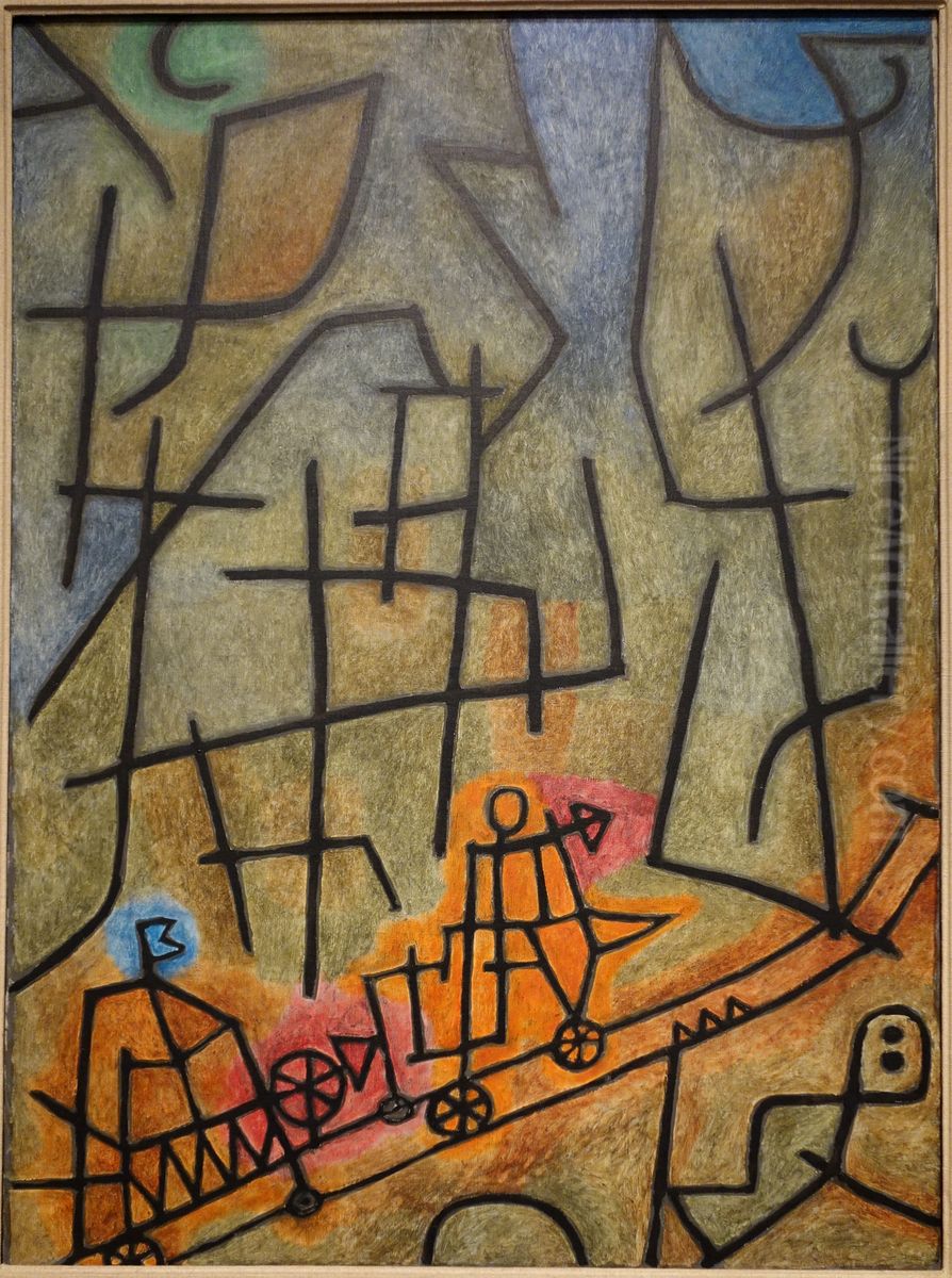 Conquest of the Mountain Oil Painting by Paul Klee