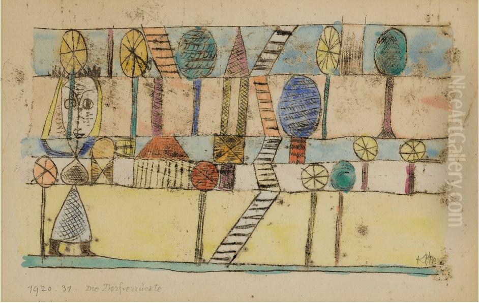 The Village Madwoman Oil Painting by Paul Klee