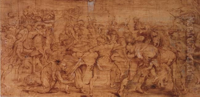 The Rape of the Sabines Oil Painting by (studio of) Rubens, Peter Paul