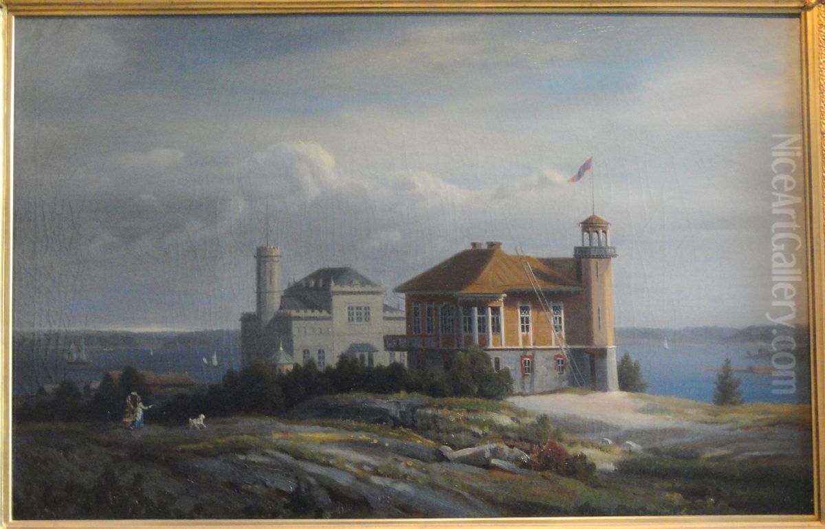 Cygnaeus' Villa in the 1870s Oil Painting by Johan Knutson