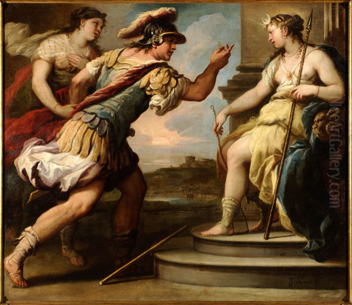 Cephalus and Procris in the presence of Diana Oil Painting by Luca Giordano