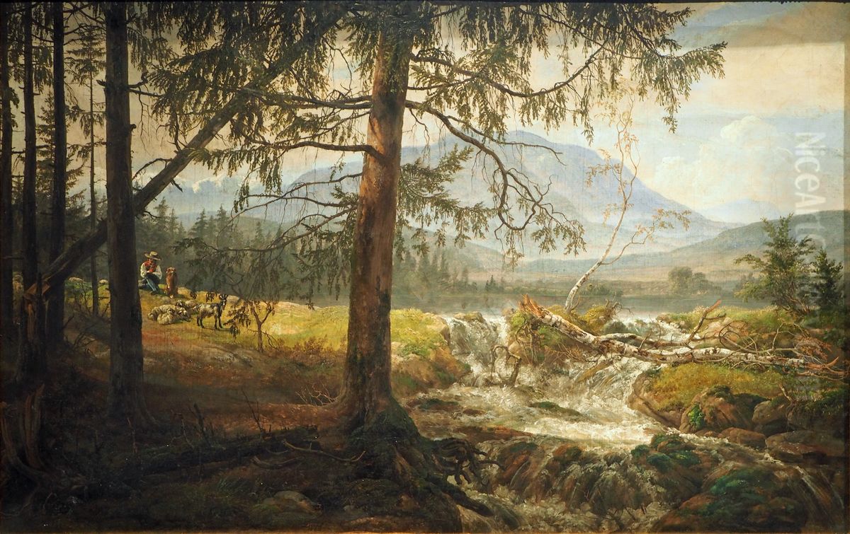 Nordic Landscape Oil Painting by Johan Wilhelm Ludwig Dahl