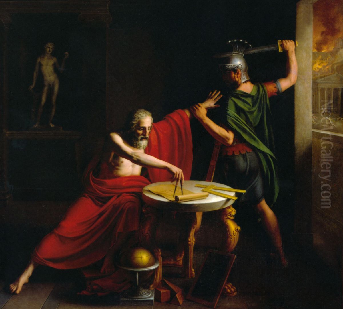 Death of Archimedes Oil Painting by Thomas Degeorge
