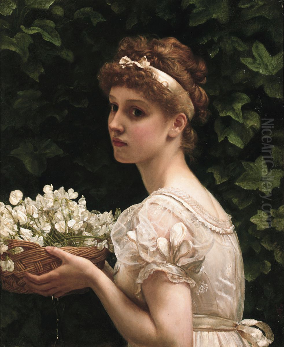 Pea Blossoms Oil Painting by Edward Poynter
