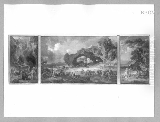 Odysseus - Zyklus, vierzehn Bilder in funf Rahmen Oil Painting by Friedrich Preller the Elder