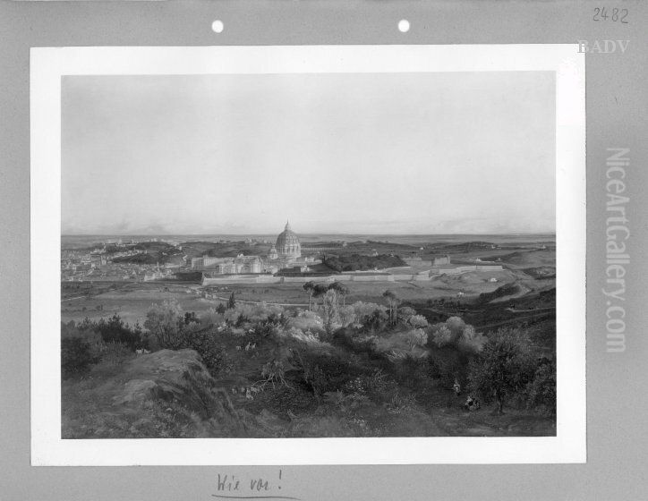 Panorama von Rom, funfteilig Oil Painting by Friedrich Loos