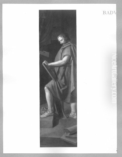 Vier Apothekertafeln, eine weibliche Figur (Hygieia) Oil Painting by Ferdinand Georg Waldmuller