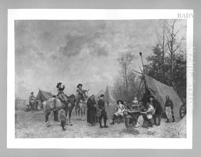 Jagdgesellschaft (Der Spion) Oil Painting by Heinrich Breling