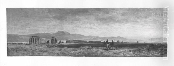 Landschaft mit antiken Ruinen Oil Painting by Eduard Schleich the Elder