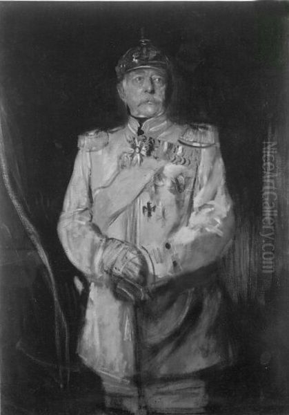 Bismarck in Kurassieruniform (Kniestuck) Oil Painting by Lenbach Franz Von