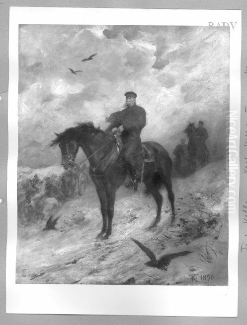 Kaiser Wilhelm I. zu Pferde Oil Painting by Ferdinand Keller